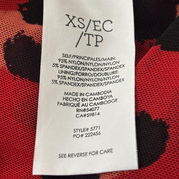 CAbi 5771 Vivien Siren Wrap Midi Dress Red and Black Leopard Animal Print V-Neck - Picture 12 of 16